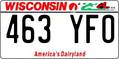 WI license plate 463YFO