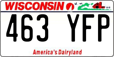 WI license plate 463YFP