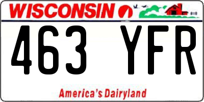 WI license plate 463YFR