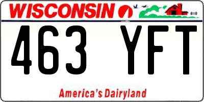 WI license plate 463YFT