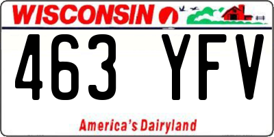WI license plate 463YFV