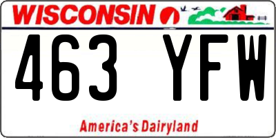 WI license plate 463YFW