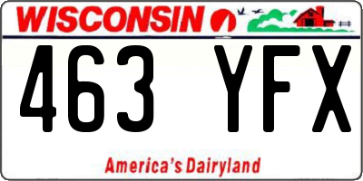 WI license plate 463YFX