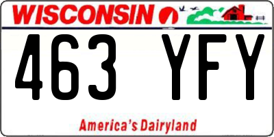 WI license plate 463YFY