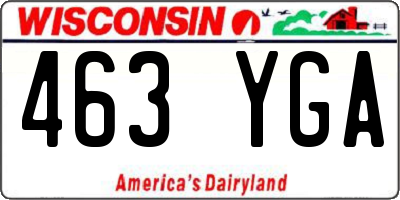 WI license plate 463YGA