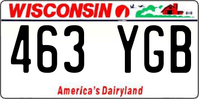 WI license plate 463YGB