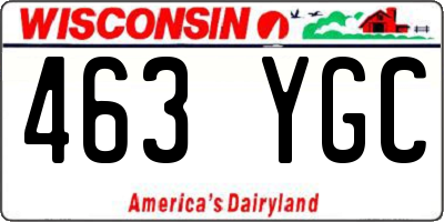 WI license plate 463YGC