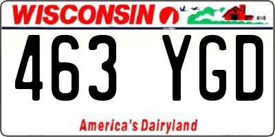 WI license plate 463YGD