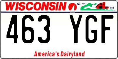 WI license plate 463YGF