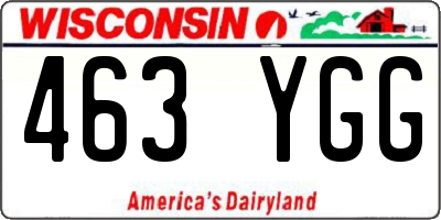 WI license plate 463YGG