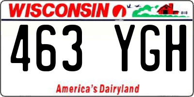 WI license plate 463YGH