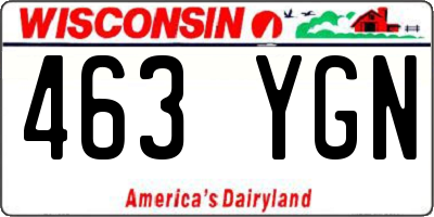 WI license plate 463YGN