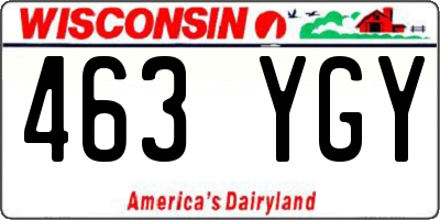 WI license plate 463YGY