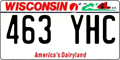 WI license plate 463YHC