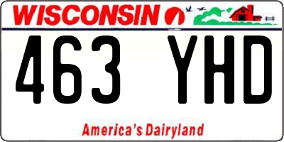 WI license plate 463YHD