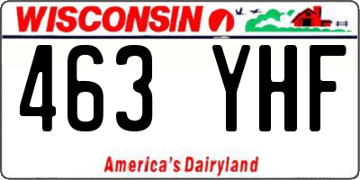 WI license plate 463YHF