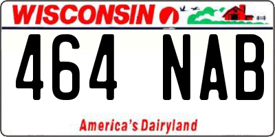 WI license plate 464NAB