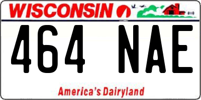 WI license plate 464NAE