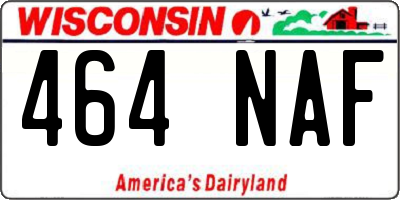 WI license plate 464NAF