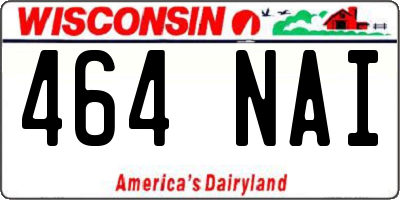 WI license plate 464NAI