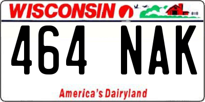 WI license plate 464NAK