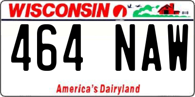 WI license plate 464NAW