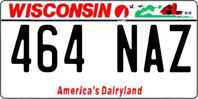 WI license plate 464NAZ