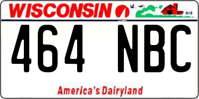 WI license plate 464NBC
