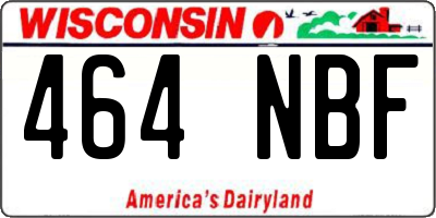 WI license plate 464NBF