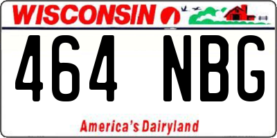 WI license plate 464NBG