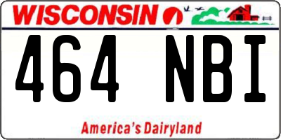 WI license plate 464NBI