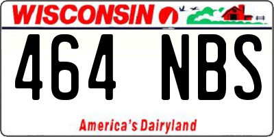 WI license plate 464NBS