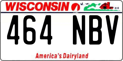 WI license plate 464NBV