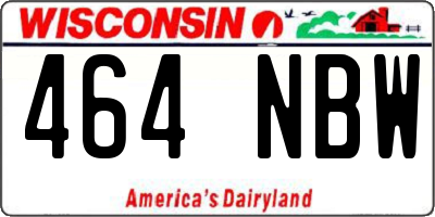 WI license plate 464NBW