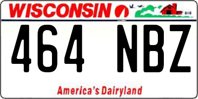 WI license plate 464NBZ