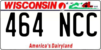 WI license plate 464NCC