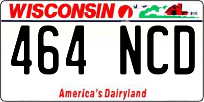 WI license plate 464NCD