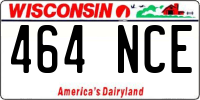 WI license plate 464NCE
