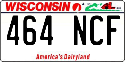 WI license plate 464NCF