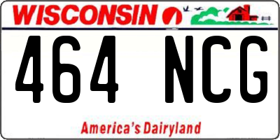 WI license plate 464NCG