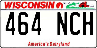 WI license plate 464NCH