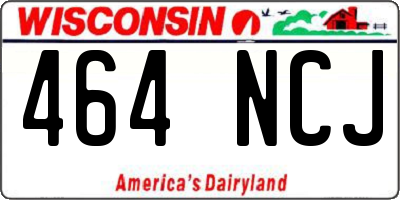 WI license plate 464NCJ