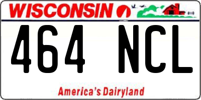WI license plate 464NCL