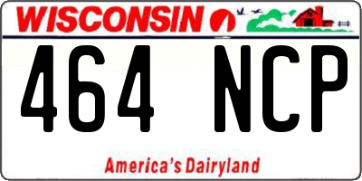 WI license plate 464NCP
