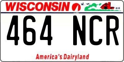 WI license plate 464NCR