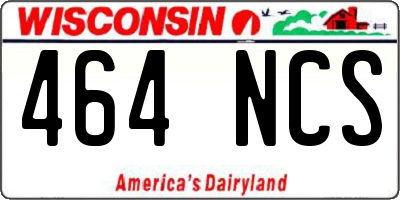 WI license plate 464NCS