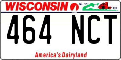 WI license plate 464NCT