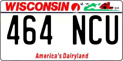 WI license plate 464NCU