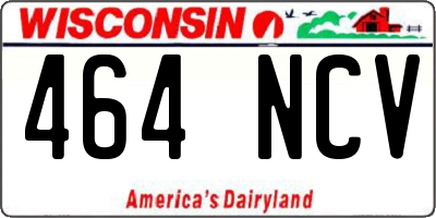 WI license plate 464NCV