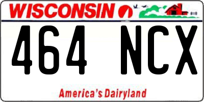 WI license plate 464NCX